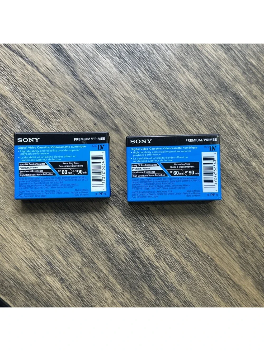 (2) Sony DVC Digital Video Mini DV Premium Cassette Tapes 60 Minutes LP-90 New